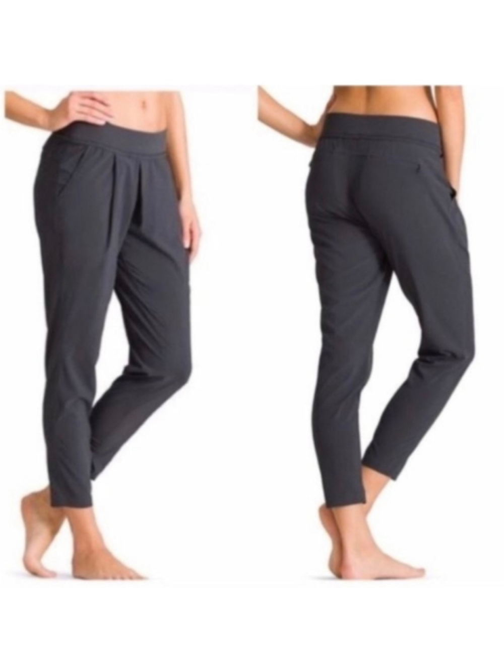 Women's Athleta Interlude Ankle Pants Size 8 Black Lightweight Trousers